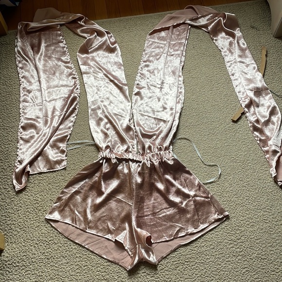 LF | Rose Silk Wrap Romper | Fits Sizes 2-6 - Picture 4 of 5